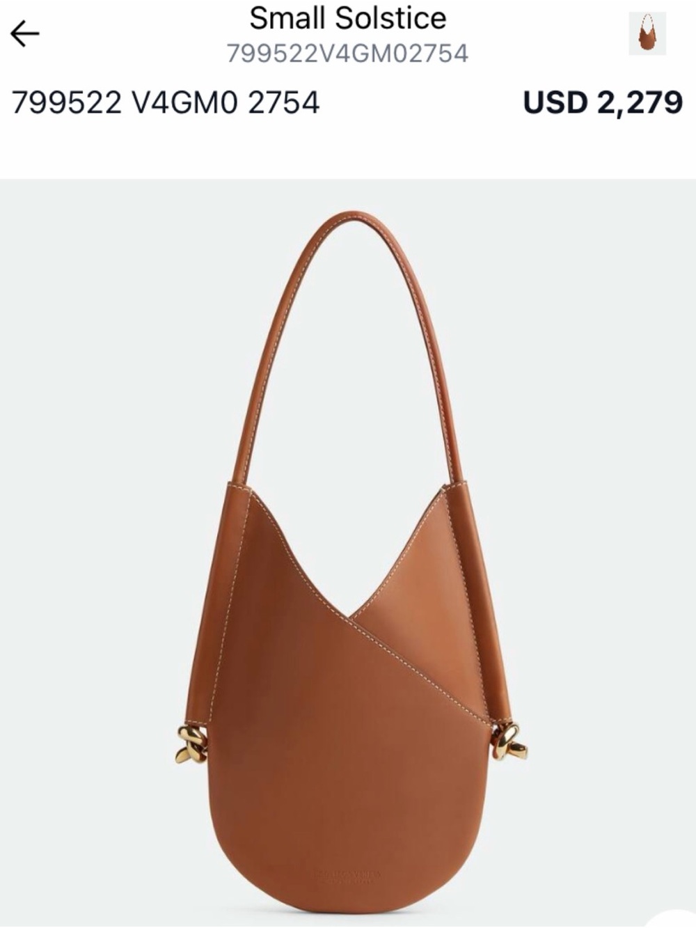 Bottega Veneta Brown Crescent Leather Shoulder Bag - Picture 11 of 12